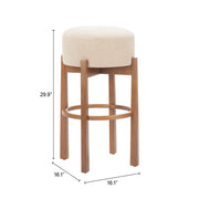 Nade Barstool (Set of 2) Beige & Walnut