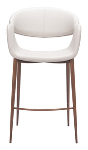 Limay Counter Stool Beige & Walnut