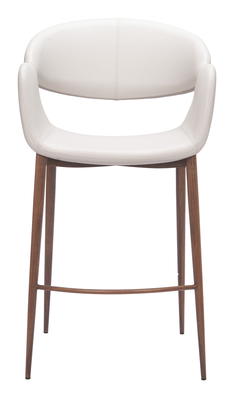Limay Counter Stool Beige & Walnut