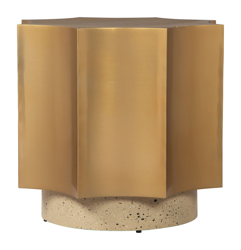 Osam Side Table Gold & Beige