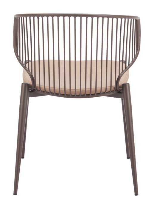 Silues Dining Chair (Set of 2) Taupe & Brown