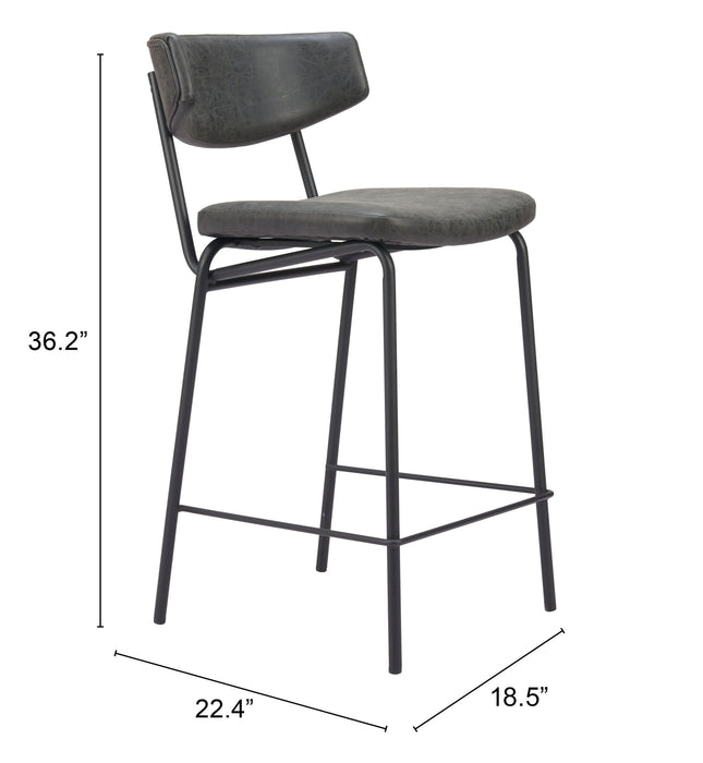 Charon Counter Stool (Set of 2) Vintage Black