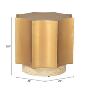 Osam Side Table Gold & Beige