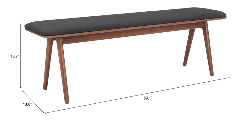 Kazwali Bench Black & Walnut