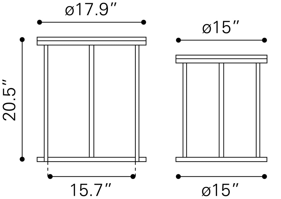 Bari Nesting Table Set (2-Piece) Natural