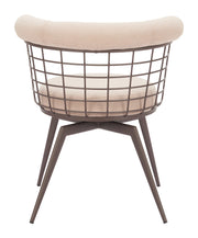 Saku Swivel Dining Chair Beige & Brown