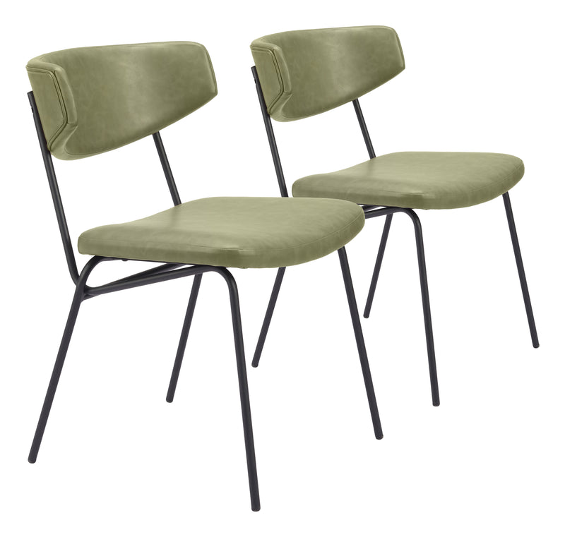 Charon Dining Chair (Set of 2) Green