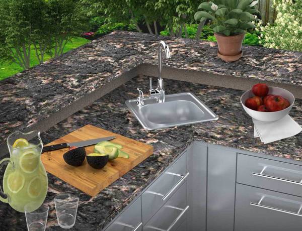 17" Single Sink w/Hot/Cold Faucet & Soap Dispenser, (1) Sink Drains