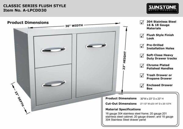 30″ Tank Tray Double Drawer Combo – A-