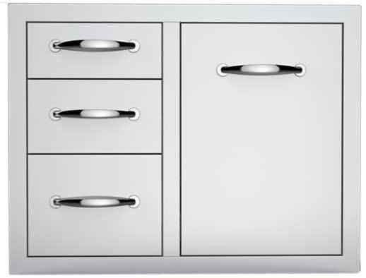 30" Triple Drawer Propane Tank Drawer w/Trash Bag Ring