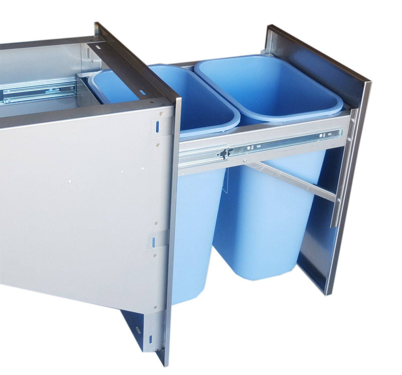 Signature Series 20"x27" Beveled Frame Trash Drawer w/Two Trash Bins. Prev.BA-TRD1724