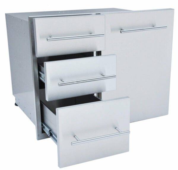 Designer Series, Raised Style - 30" Liquid Propane Combo Triple Drawer