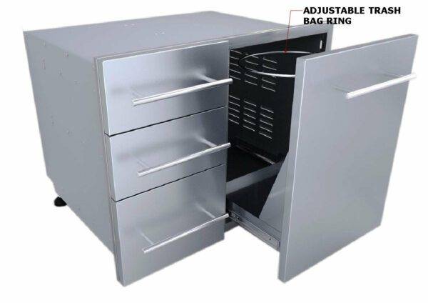 Designer Series, Raised Style - 30" Liquid Propane Combo Triple Drawer