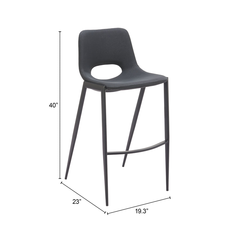 Desi Armless Barstool (Set of 2) Black