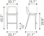 Magnus Barstool (Set of 2) White & Walnut