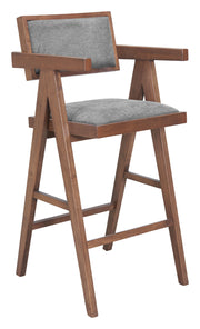 Delhi Barstool (Set of 2) Gray & Walnut