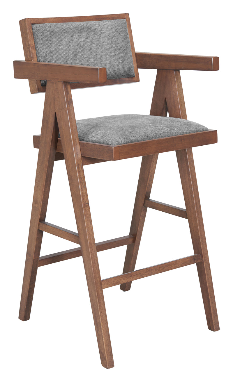 Delhi Barstool (Set of 2) Gray & Walnut