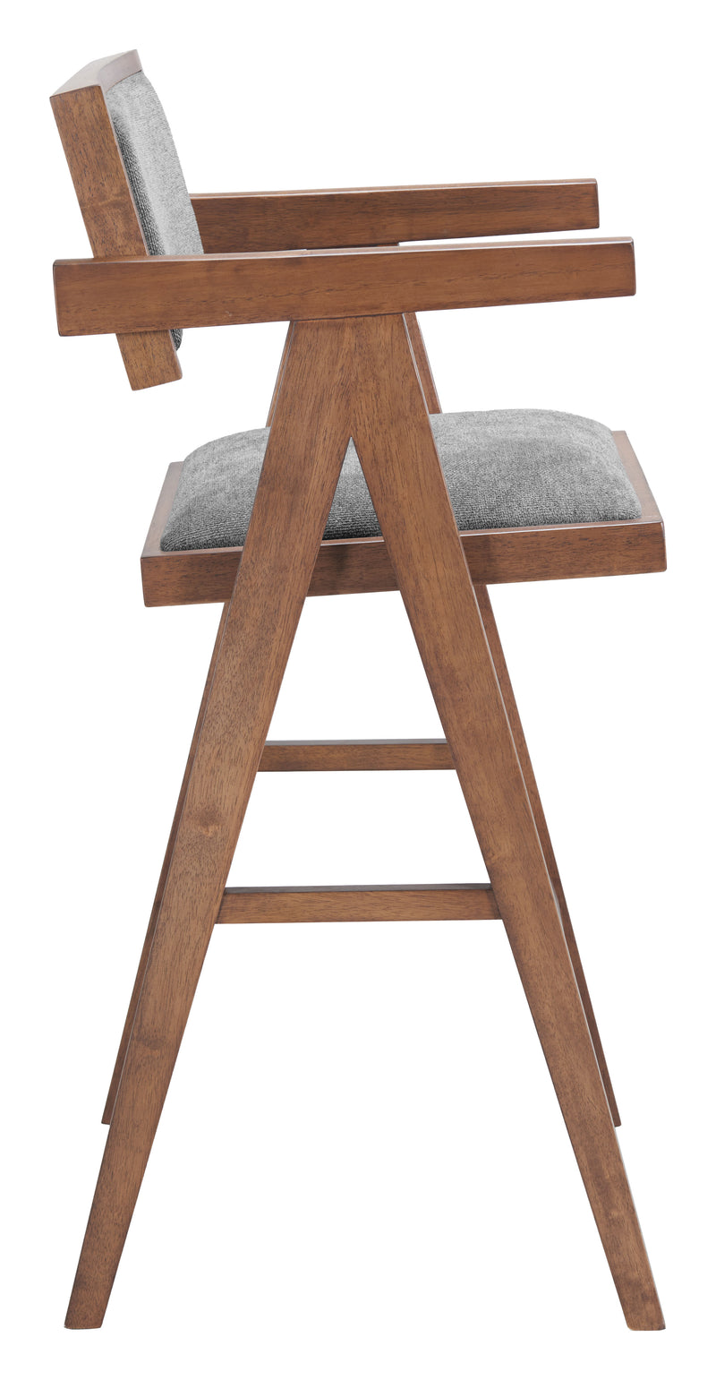 Delhi Barstool (Set of 2) Gray & Walnut