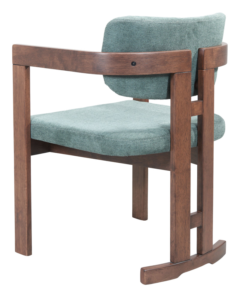 Poly Dining Chair Moss Gray & Walnut