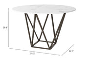 Tintern Dining Table White & Antique Bronze
