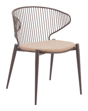 Silues Dining Chair (Set of 2) Taupe & Brown