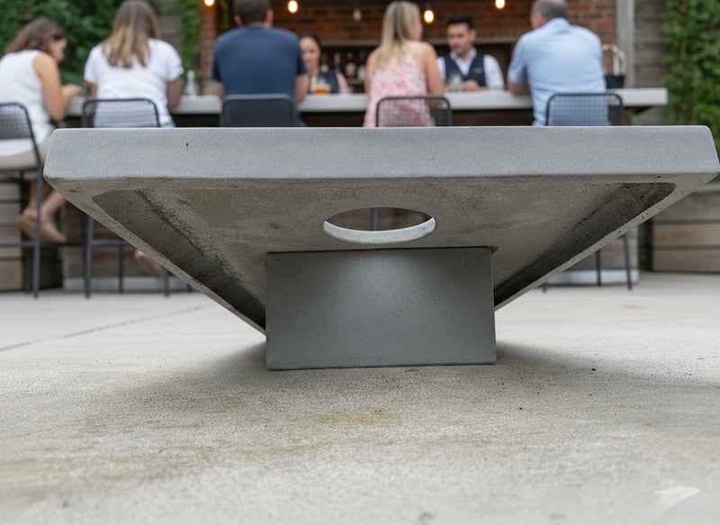 Concrete Cantilever Cornhole Board Floating