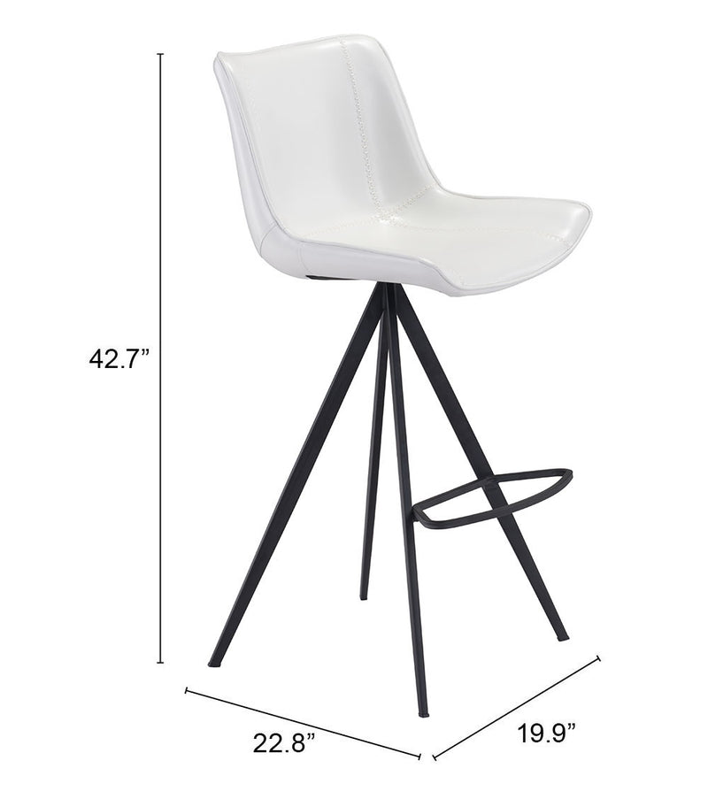 Aki Barstool (Set of 2) White & Black