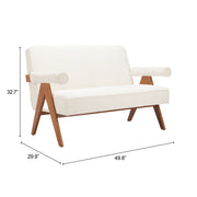 Encanto Loveseat Ivory