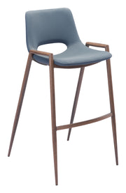 Desi Barstool (Set of 2) Azure Gray & Walnut