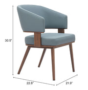 Poise Dining Chair Azure Gray & Walnut