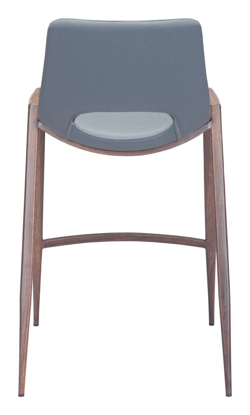 Desi Counter Stool (Set of 2) Azure Gray & Walnut