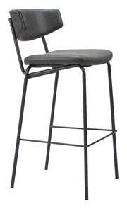 Charon Barstool (Set of 2) Vintage Black