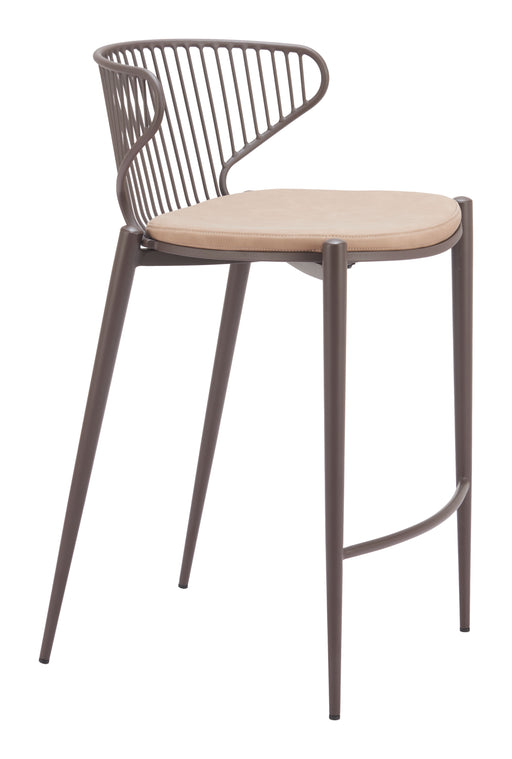 Silues Counter Stool (Set of 2) Taupe & Brown