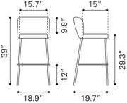 Linz Barstool (Set of 2) Gray