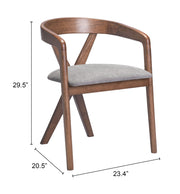 Cairo Dining Chair Dove Gray & Walnut