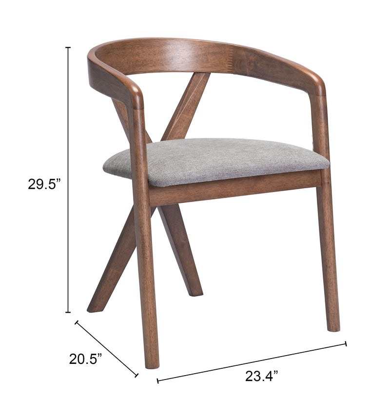 Cairo Dining Chair Dove Gray & Walnut