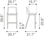 Magnus Counter Stool (Set of 2) Black & Walnut