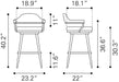 Vagur Swivel Barstool Black