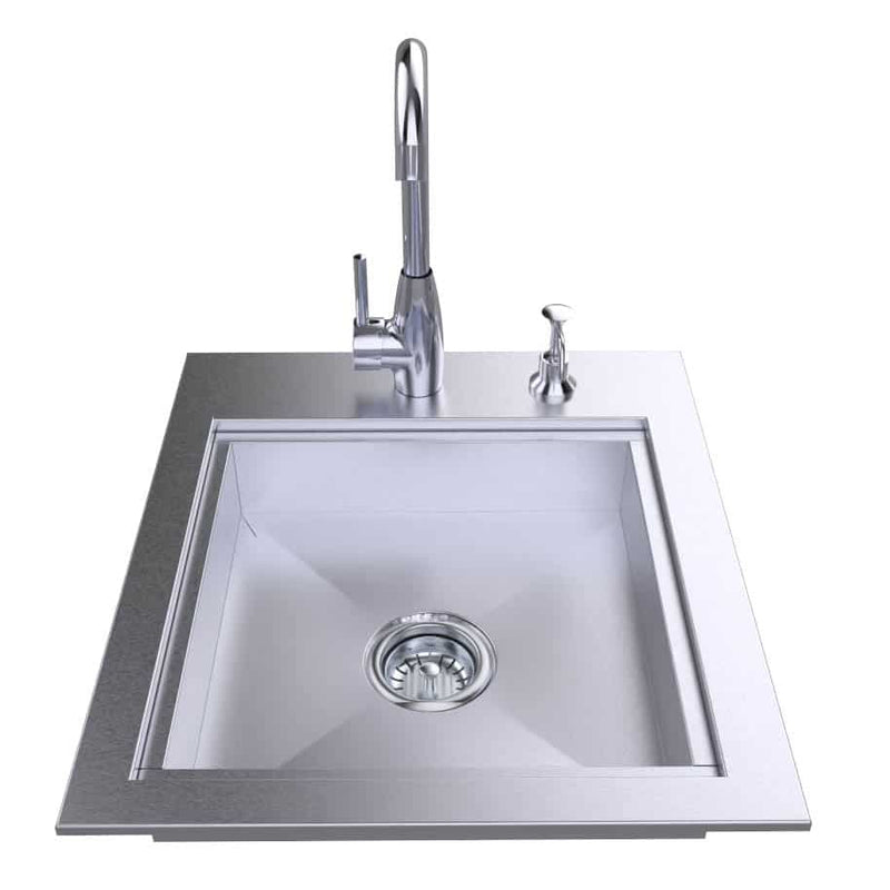 20” ADA Compliant Single Sink with Cover & Hot/Cold Faucet & Soap Dispenser,Removable Lid, (1) Sink Drain