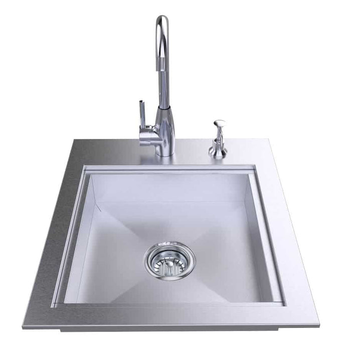 20” ADA Compliant Single Sink with Cover & Hot/Cold Faucet & Soap Dispenser,Removable Lid, (1) Sink Drain
