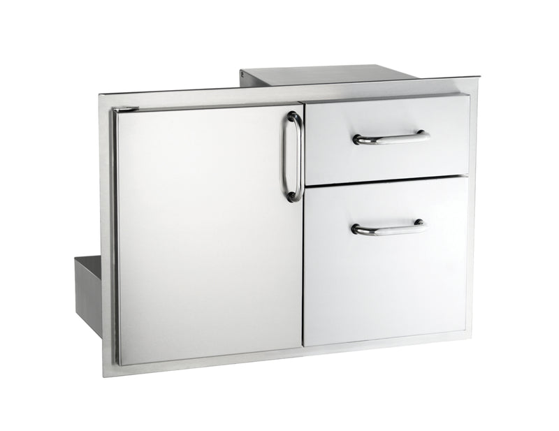 AOG Single Access Storage Door with Double Drawer - 18”H x 30”W