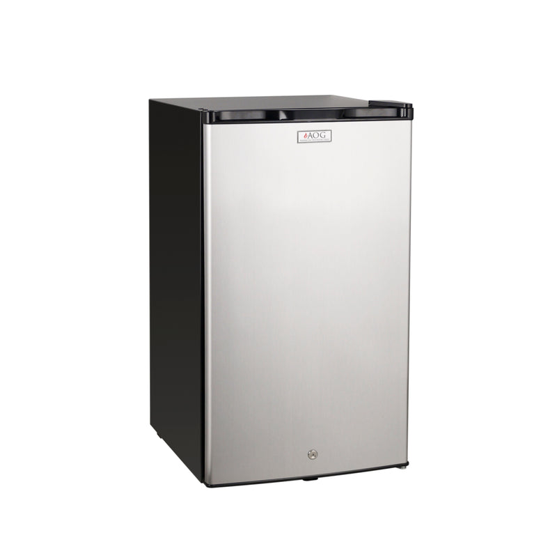 AOG 4.2 Cu. Ft. Compact Stainless Steel Refrigerator with Locking Door & Recessed Handle