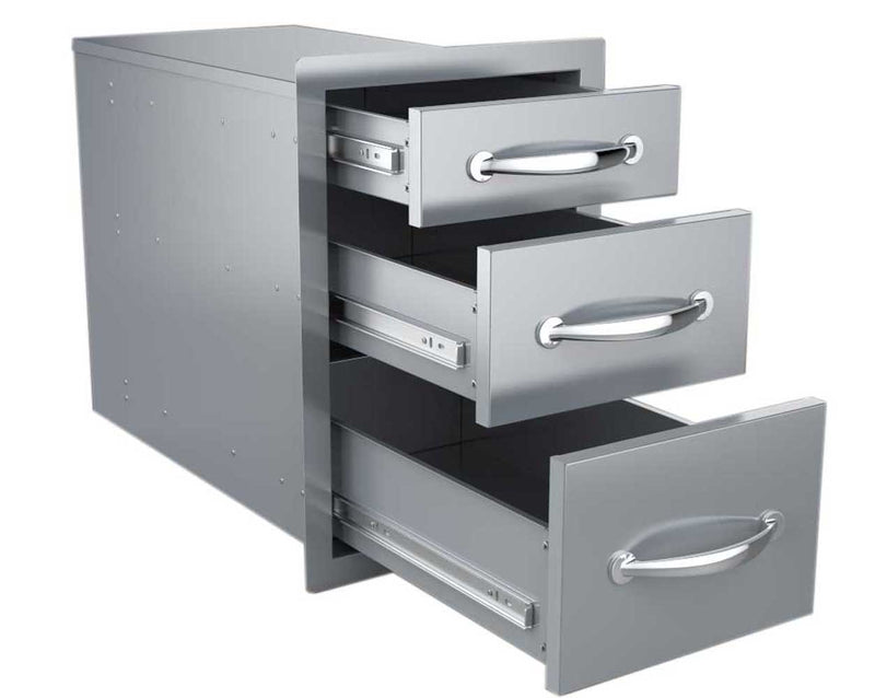 14" Flush Triple Access Drawer
