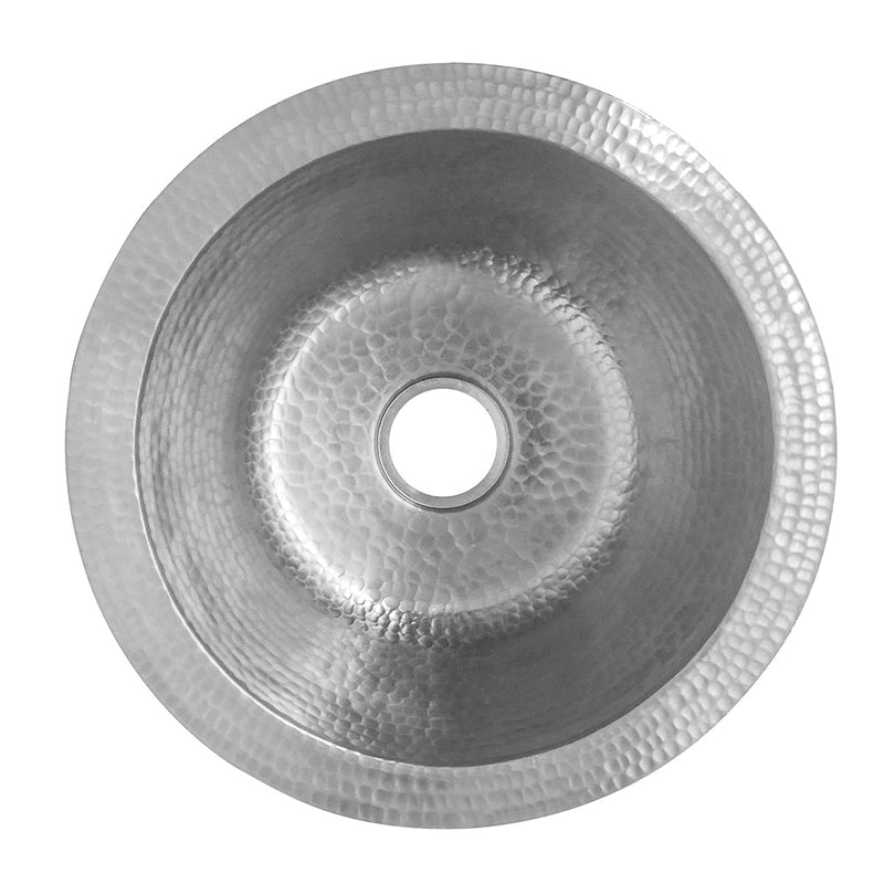 12" Round Hammered Copper Bar Sink w/ 2" Drain Opening