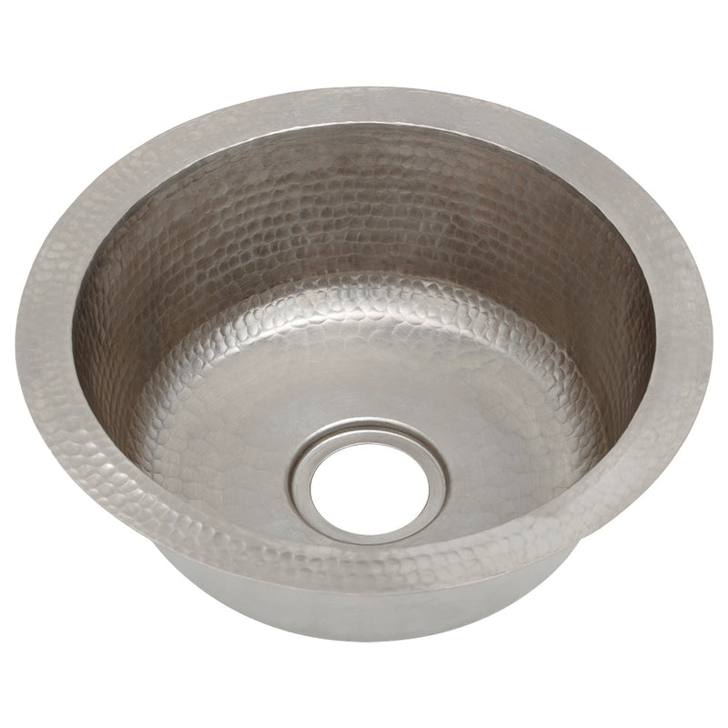 12" Round Hammered Copper Bar Sink w/ 2" Drain Opening