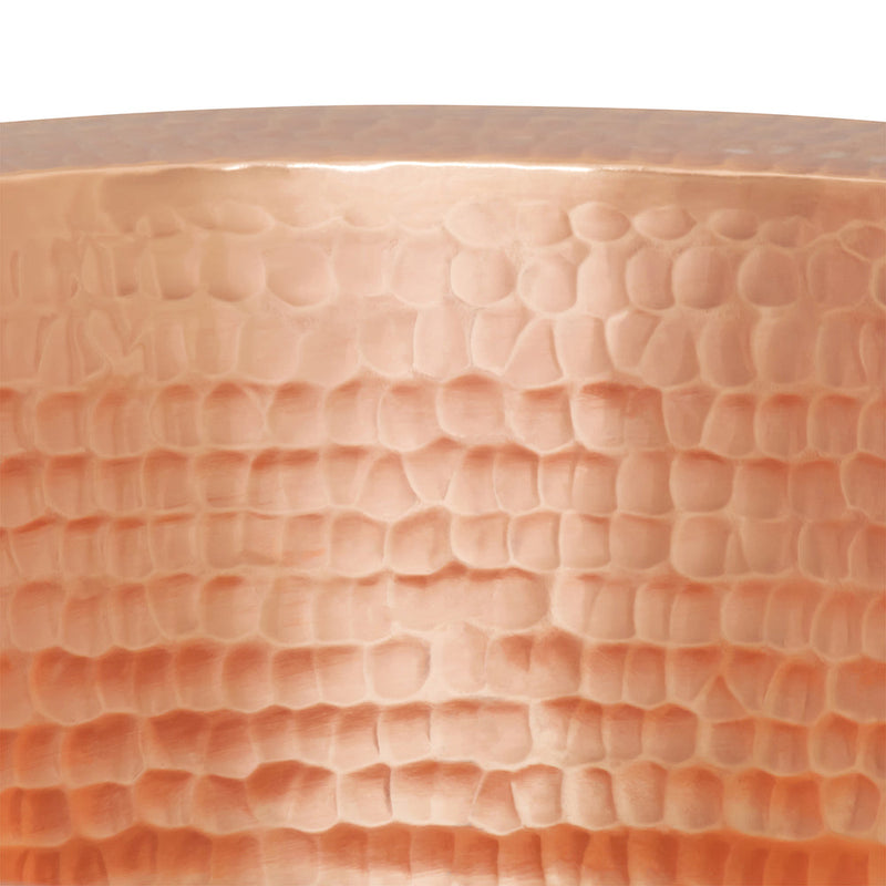 12" Round Hammered Copper Bar Sink w/ 2" Drain Opening