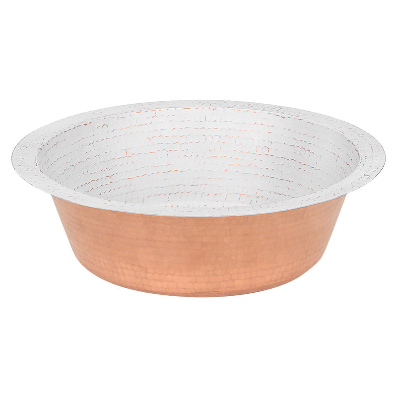 12" Round Hammered Copper Bar Sink w/ 2" Drain Opening