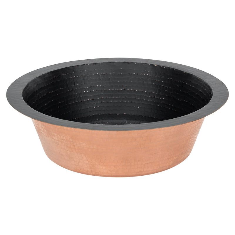 14" Round Hammered Copper Bar Sink
