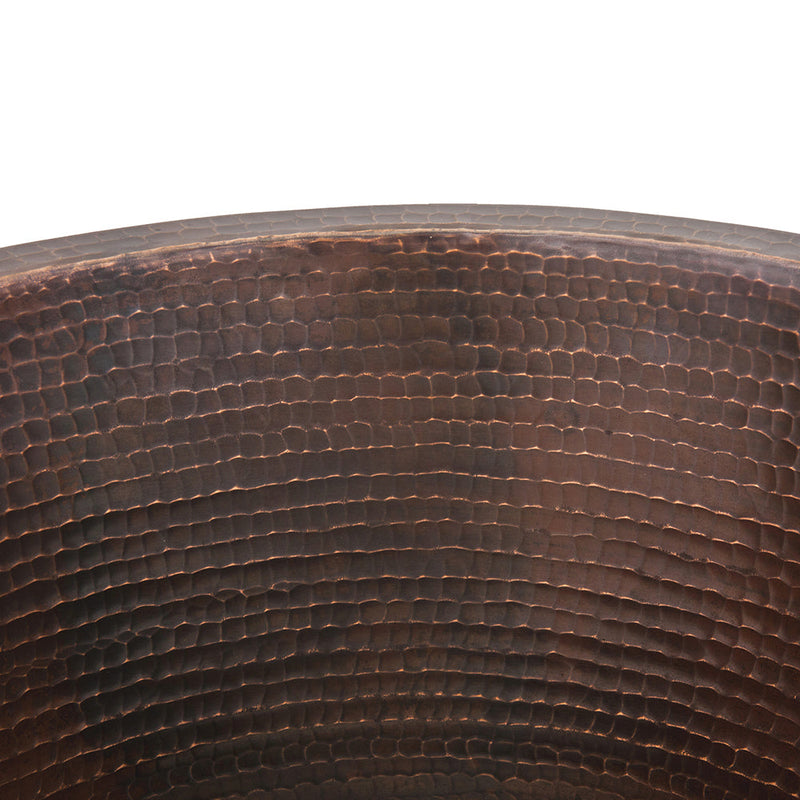 14" Round Hammered Copper Bar Sink