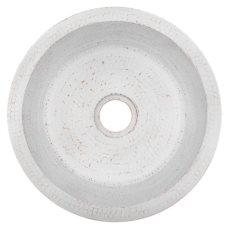 14" Round Hammered Copper Bar Sink